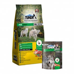 Tundra Trockenfutter Pute 11,34kg + 3x Snack Immune System Pute