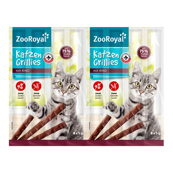 ZooRoyal Katzen-Grillies mit Rind 32x5g