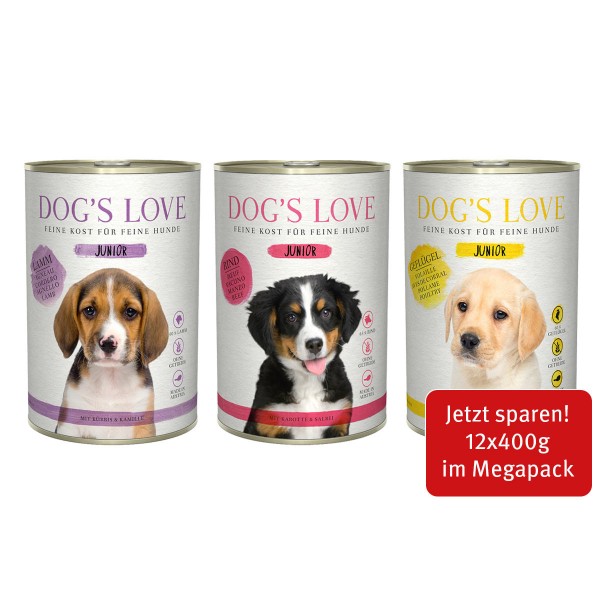 Dog's Love Junior Mischpaket 12x400g