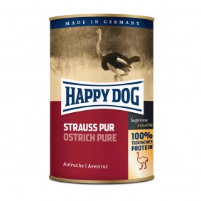 Happy Dog Hundefutter Strauß Pur 24x400g